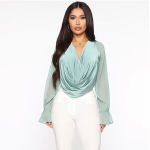 Anything Could Draped Bodysuit - Fashion Nova